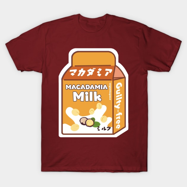 Macadamia Milk Dairy Free Plant Based Vegan Milk T-Shirt by veganspace
